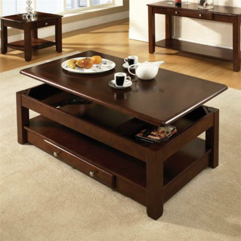 Red Barrel Studio Runulf Solid Wood Lift Top 4 Legs Coffee Table with